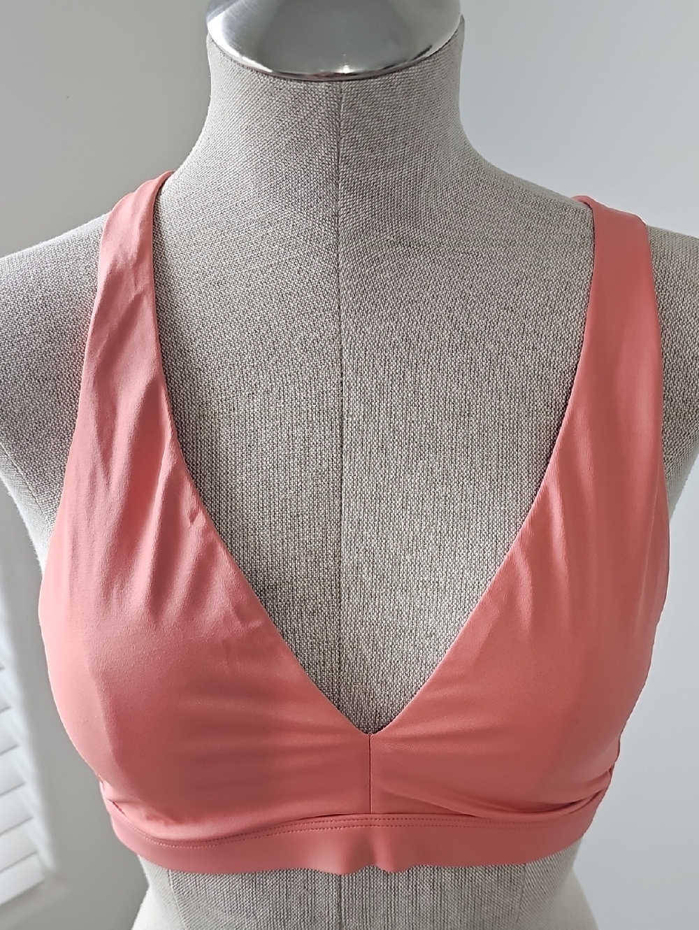 Coral Pink V-Neck Bralette